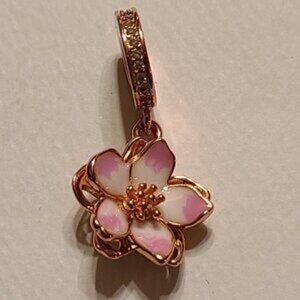Rose Gold Flower Charm Pendant